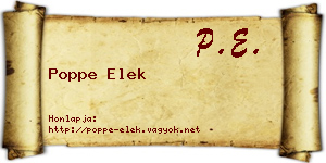 Poppe Elek névjegykártya